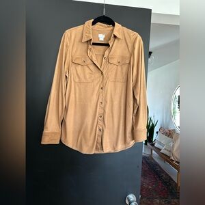 Ladies chicos size 2 tan ultra suede shirt